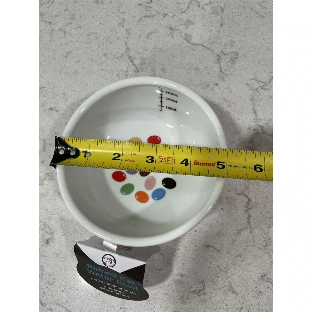 NECO ICHI Necoichi 5x3” Raised Cat Food Water Bowl JELLY BEANS Anti-skid NEW